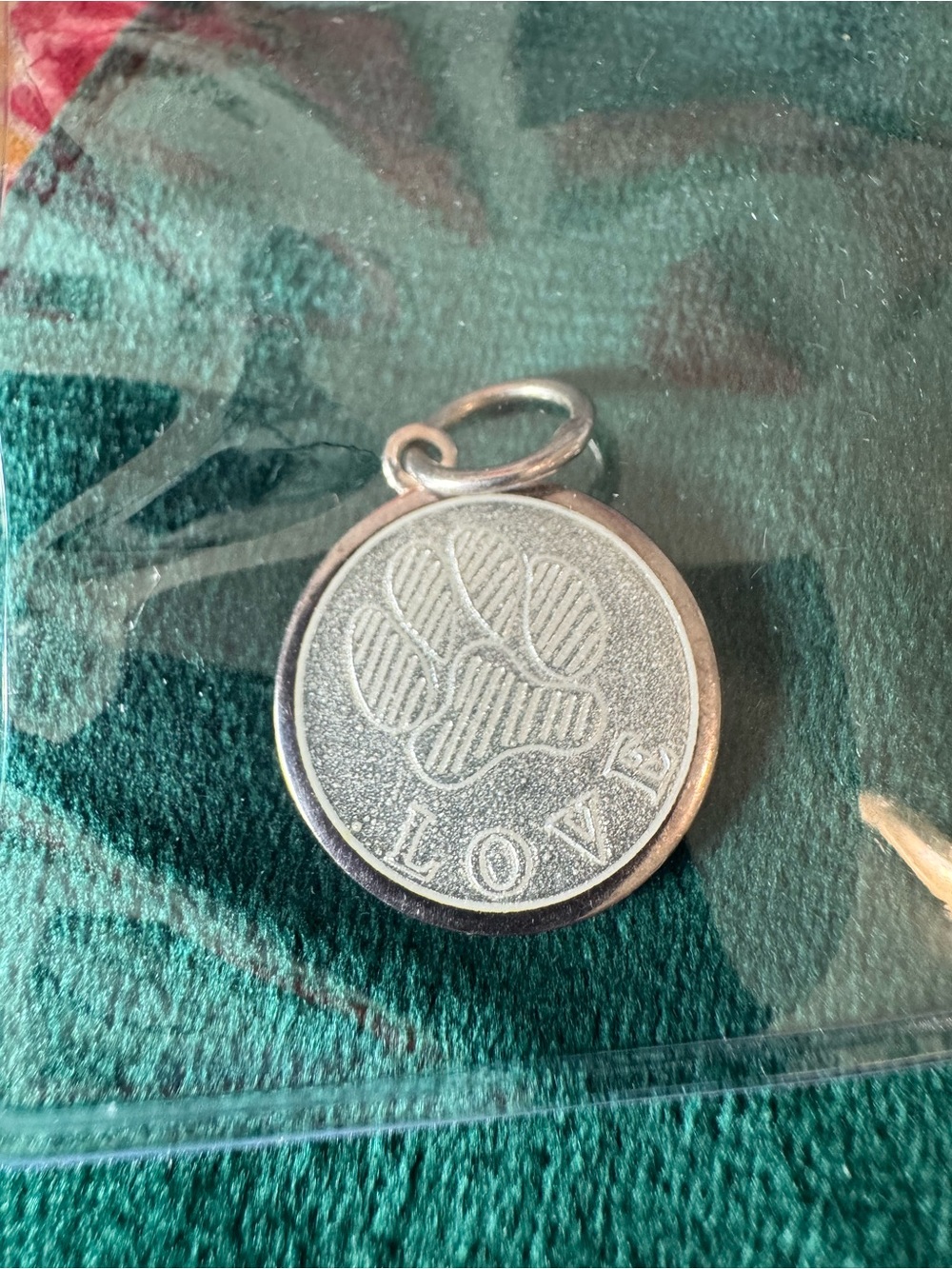 Lola 925  Paw Print Love  Silver Charm Pendant Sz small Fiercely Loyal
